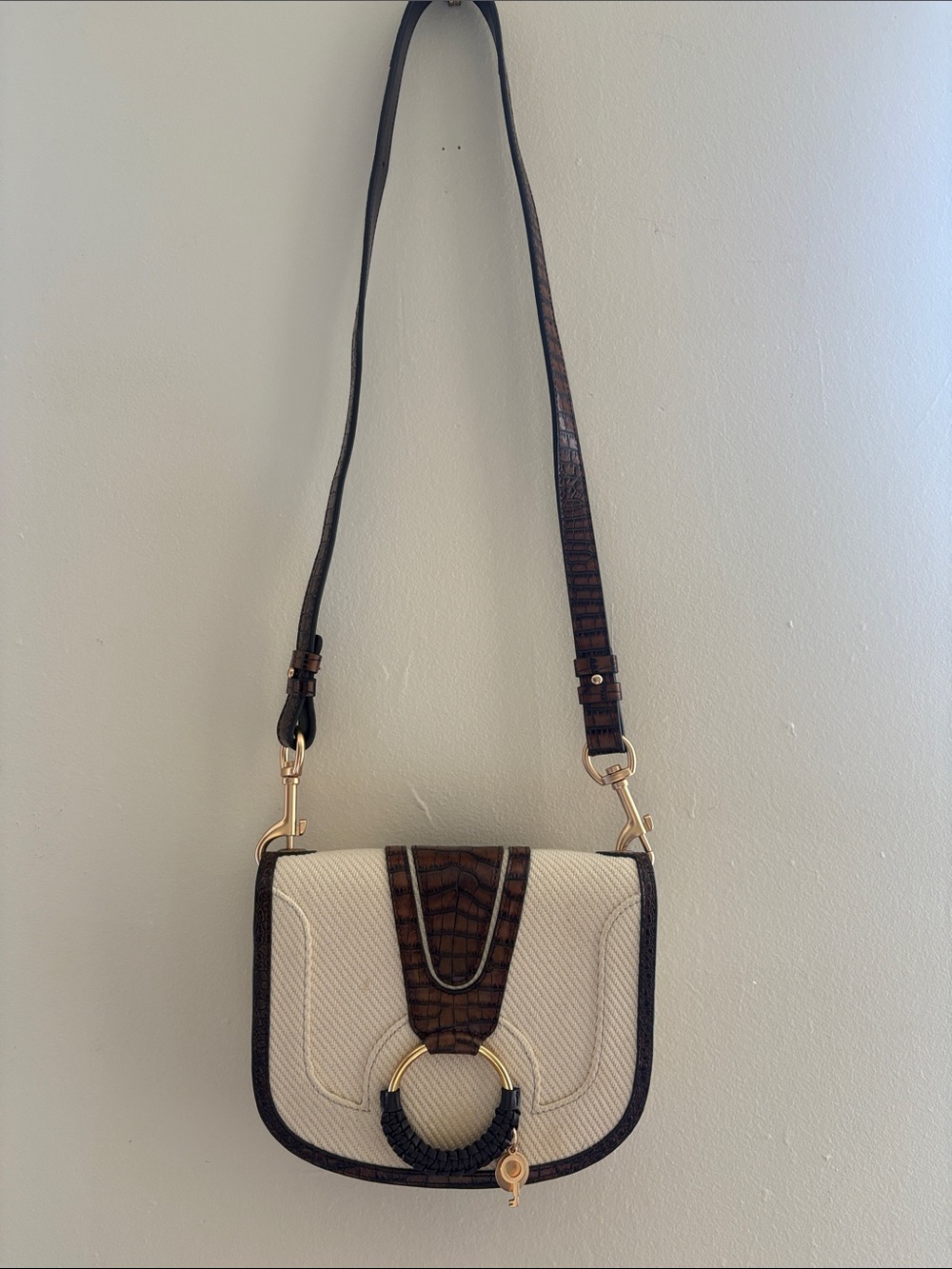 See by Chloe Cream and Brown Crossbody Bag